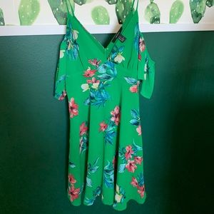 Green floral dress